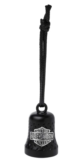 Campanello da viaggio Harley-Davidson® HD con logo Willie G Skull inciso in argento e cravatta, nero
