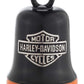 Campanello da viaggio Harley-Davidson® con logo Bar & Shield inciso e dettagli arancioni, nero