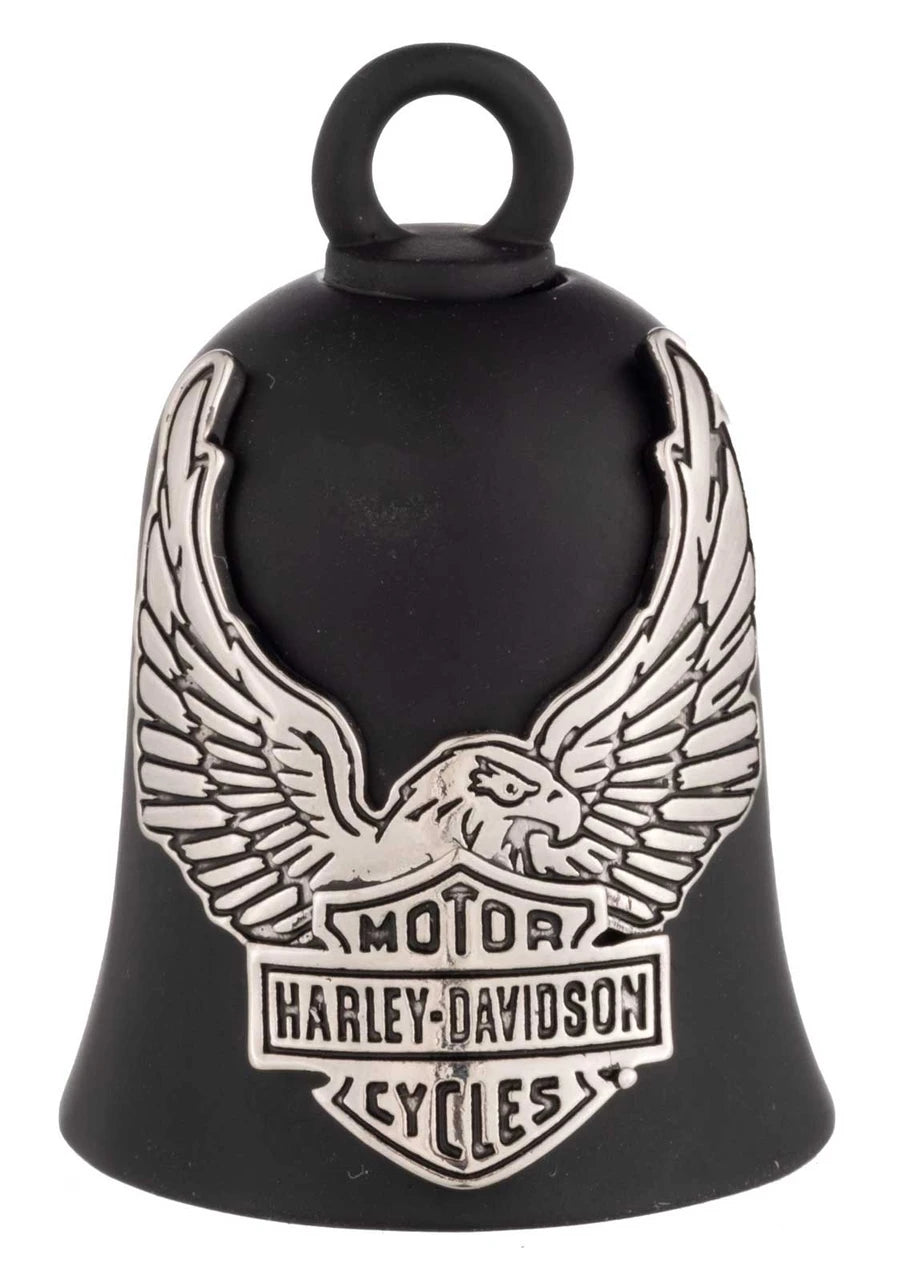 Campanello di segnalazione Harley-Davidson® con logo Bar & Shield Eagle a contrasto, nero/argento