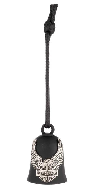 Campanello di segnalazione Harley-Davidson® con logo Bar & Shield Eagle a contrasto, nero/argento