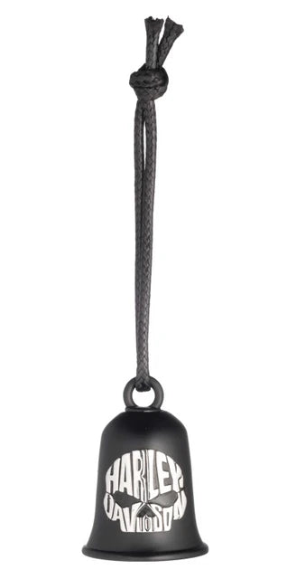 Campanello di marcia Harley-Davidson® Willie G Skull Script a contrasto, finitura nera