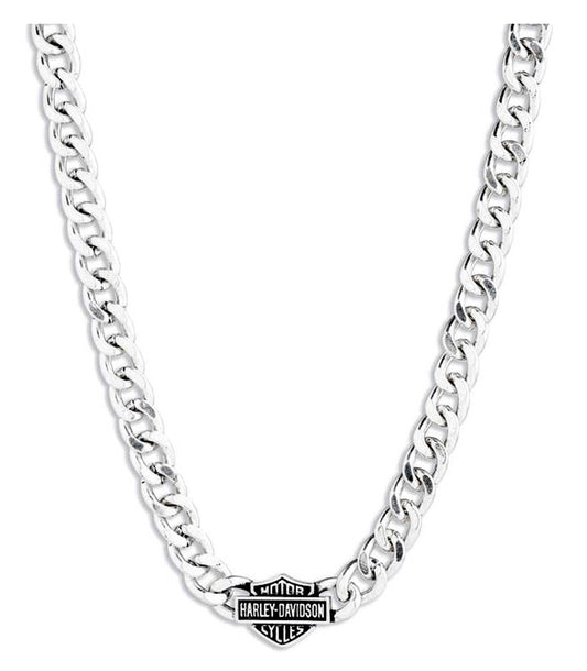 Collana da uomo Harley-Davidson® con ciondolo Bar & Shield da 22 pollici, in acciaio