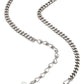 Collana con ciondolo a forma di lucchetto alato Bar & Shield da donna Harley-Davidson® da 16 pollici, argento