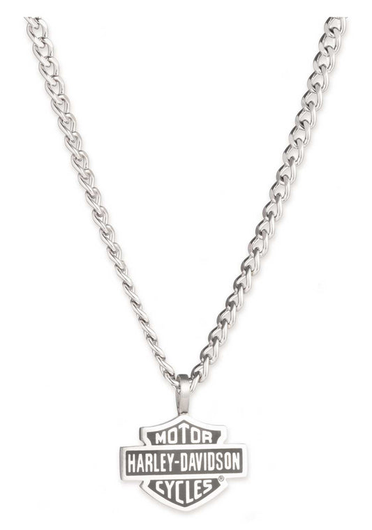 Collana con catena Bar & Shield Script da 24 pollici Harley-Davidson® da uomo, in acciaio inossidabile