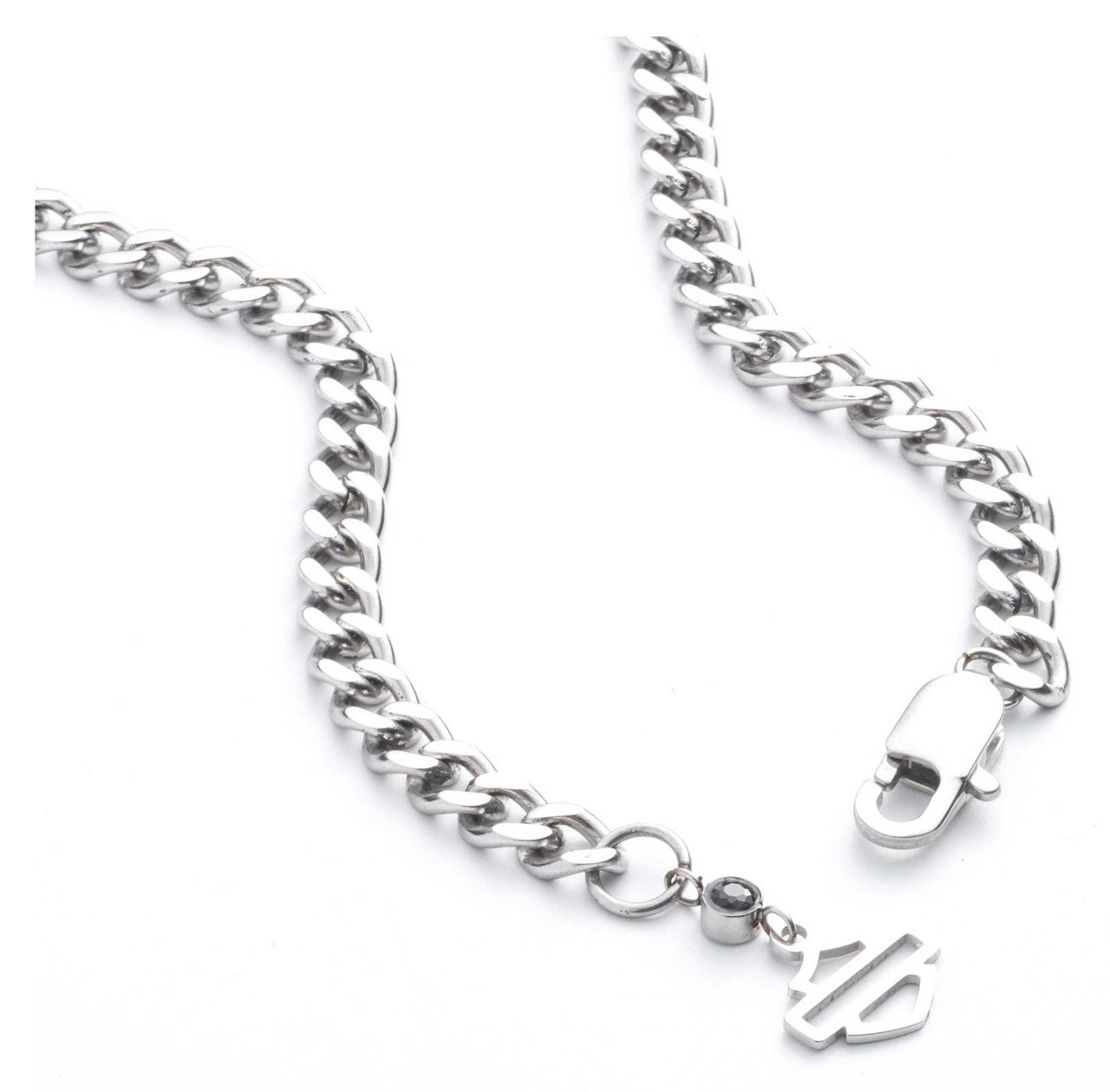Collana con ciondolo a forma di catena da moto Harley-Davidson® da uomo con logo Bar & Shield in acciaio inossidabile