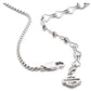 Collana con ciondolo a forma di barra e scudo con cristalli pavé da donna Harley-Davidson®, argento
