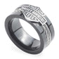 Anello da uomo Harley-Davidson® con logo Bar & Shield in acciaio inossidabile nero