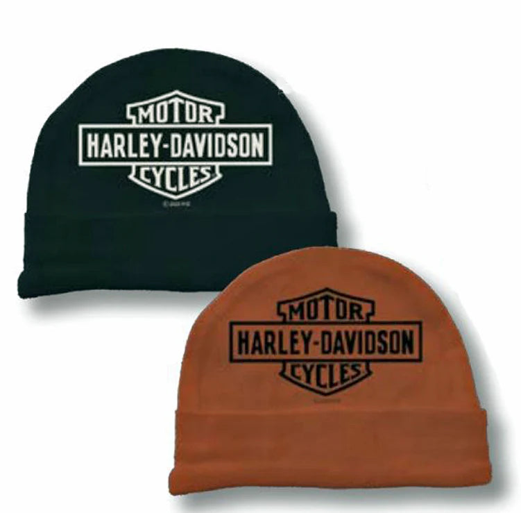 Cappellini in maglia con risvolto Harley-Davidson® per neonati, confezione da 2