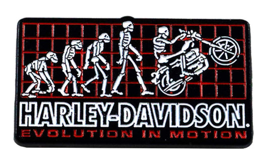 Spilla in metallo per motocicletta Harley-Davidson® Evolution In Motion da 1,5 pollici, finitura nera