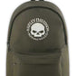Zaino resistente Harley-Davidson® Rugged Willie G Skull Graphic, verde militare