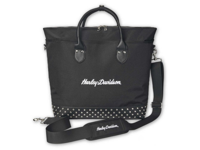 Borsa tote da notte Harley-Davidson® da donna con scritta 3D HD e borchie