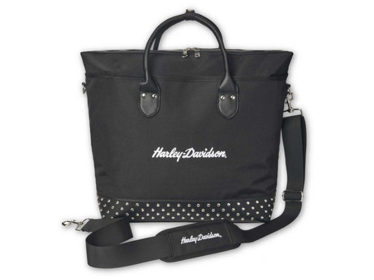 Borsa tote da notte Harley-Davidson® da donna con scritta 3D HD e borchie
