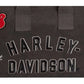 Borsa da viaggio vintage Harley-Davidson® con molteplici toppe e loghi, realizzata in tela resistente.