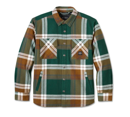 Giacca-camicia In Between The Line - Plaid - Java & Rainforest