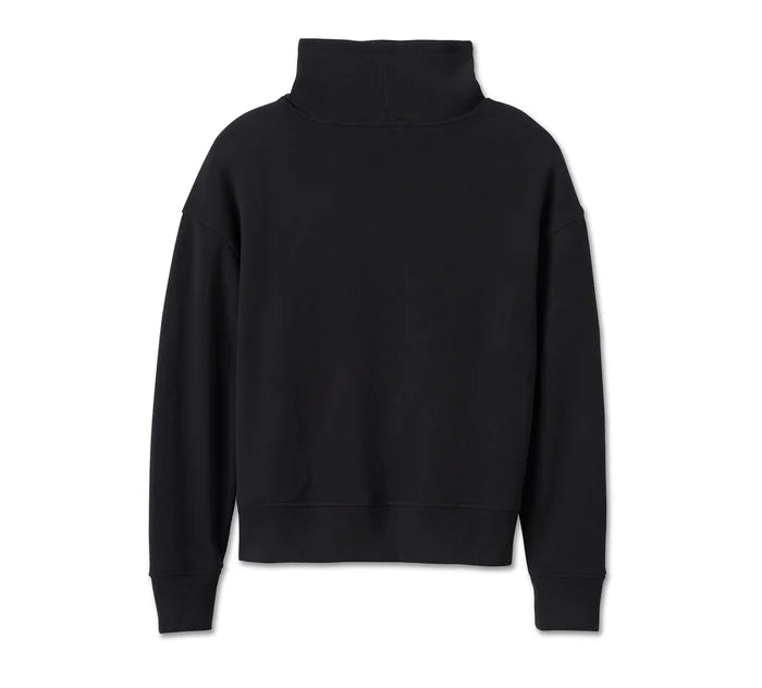 Maglione con collo a imbuto Bar & Shield da donna - Harley Black