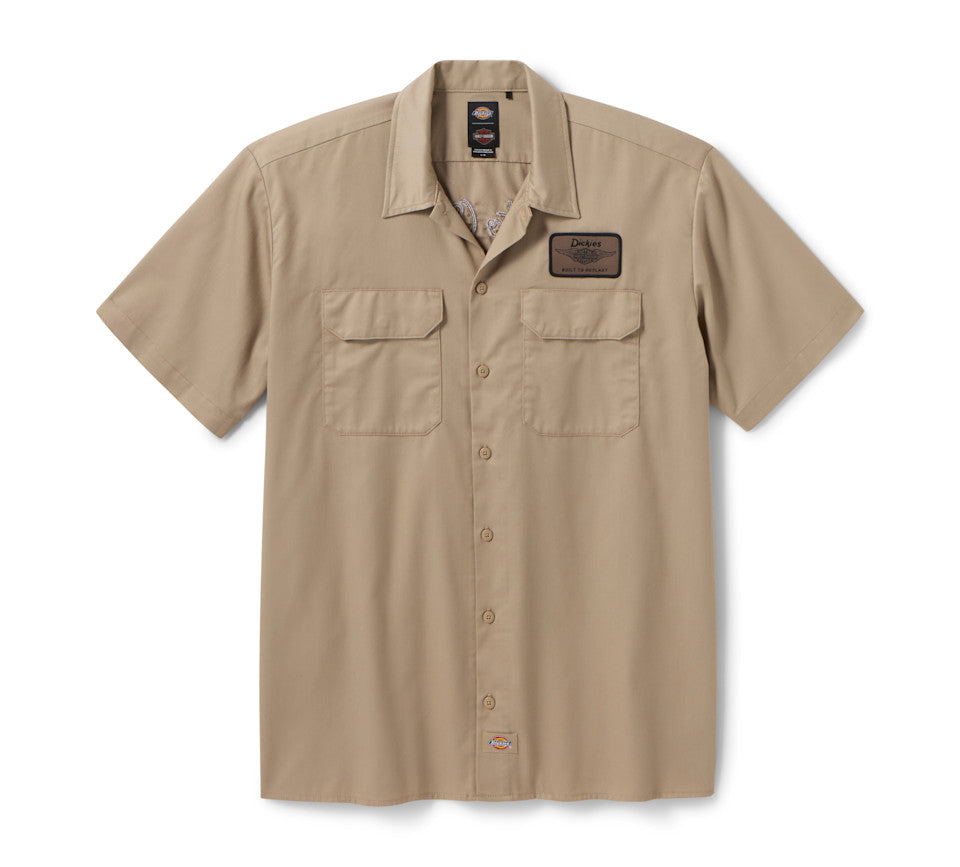 Camicia da lavoro Built to Outlast Dickies x H-D da uomo - Desert Sand