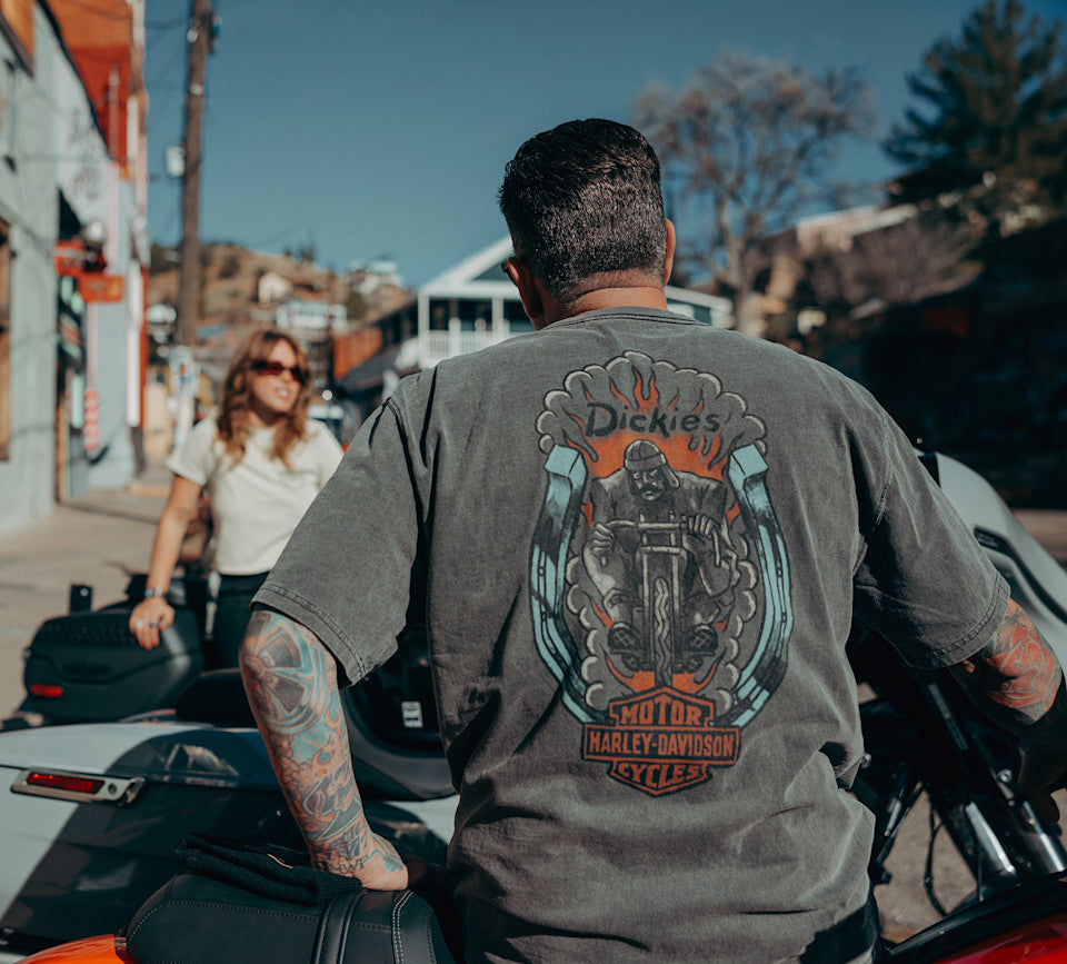 Maglietta Dickies x H-D 1930's Moto Racer Heavyweight tinta a pigmento, da uomo