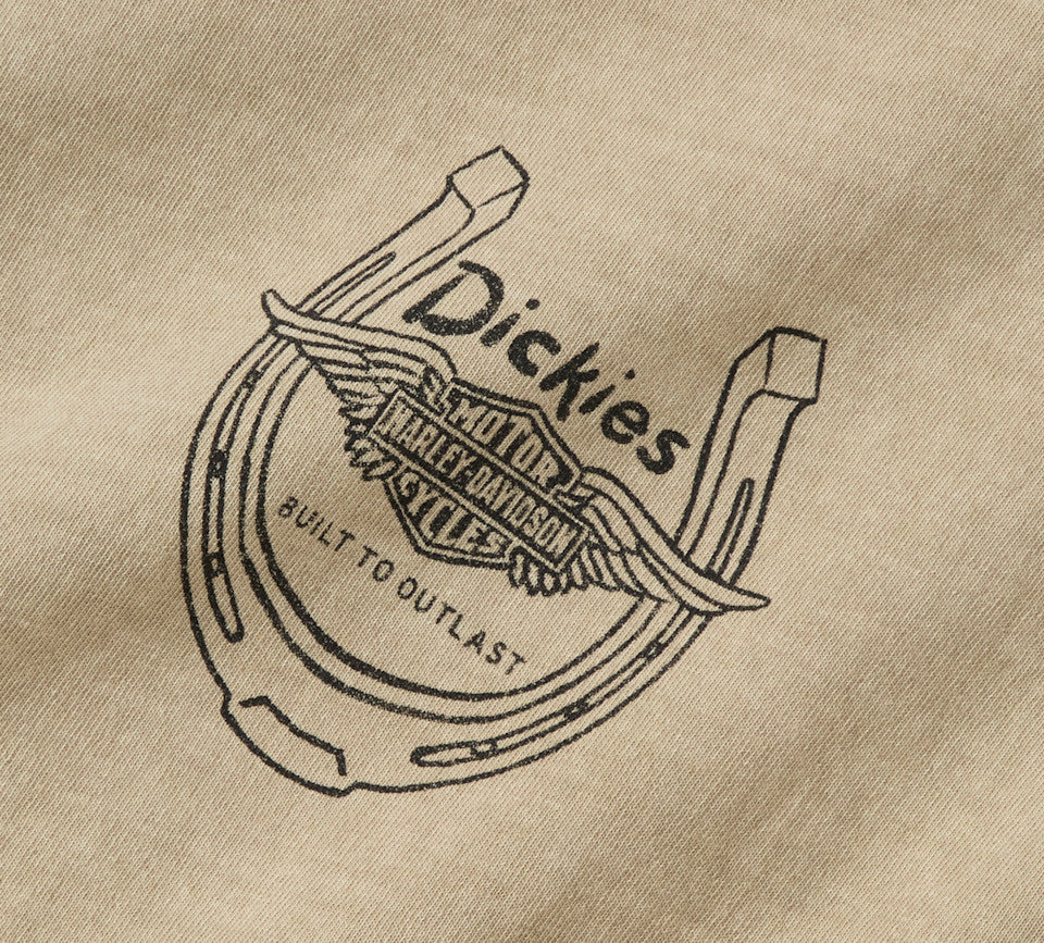 Maglietta tinta a pigmento Dickies x H-D Horsepower Heavyweight - Khaki