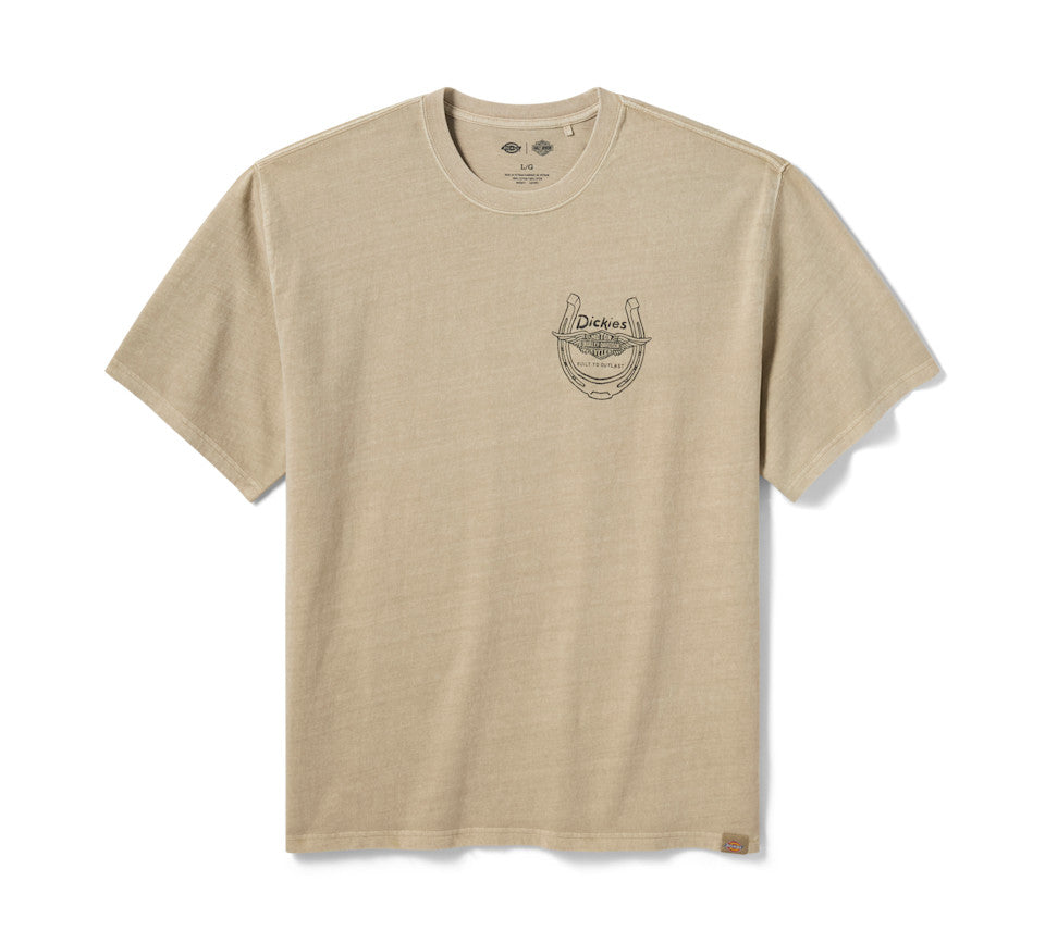Maglietta tinta a pigmento Dickies x H-D Horsepower Heavyweight - Khaki
