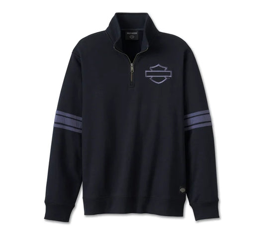 Bar & Shield 1/4 Zip Fleece - Nero Harley