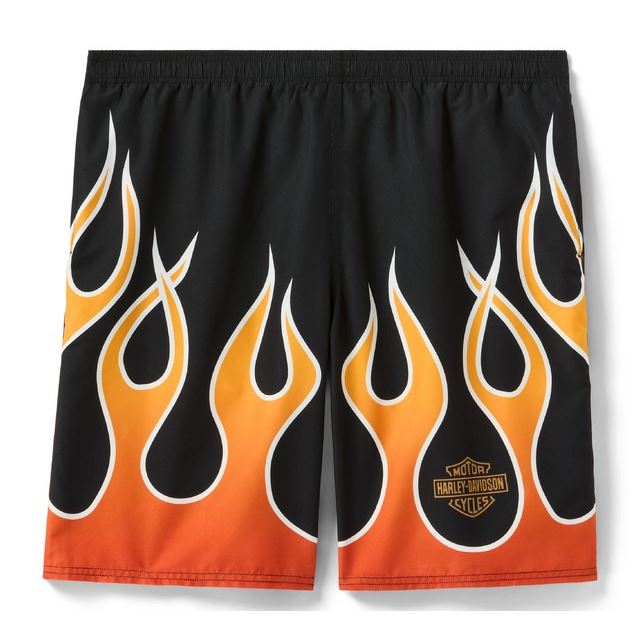 Costume da bagno da uomo con fiamme Harley-Davidson