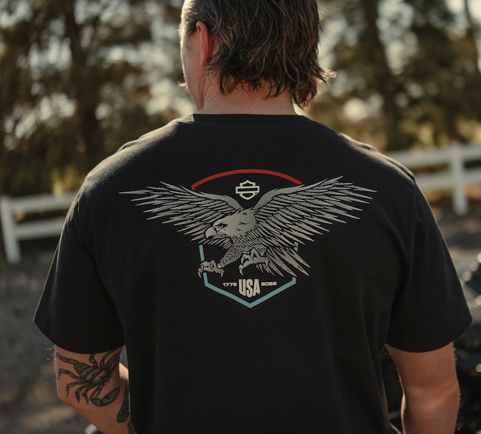 Maglietta Liberty Eagle da uomo - Harley Black