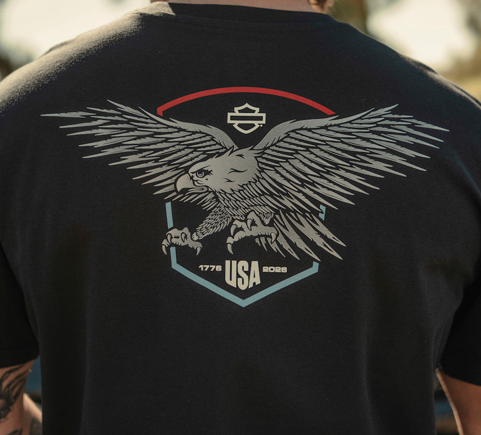 Maglietta Liberty Eagle da uomo - Harley Black