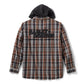 Camicia da uomo vintage a maniche lunghe con cappuccio