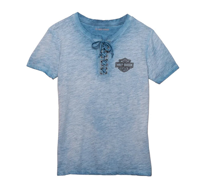 Maglia con laccetti Throttle da donna - Gray Blue