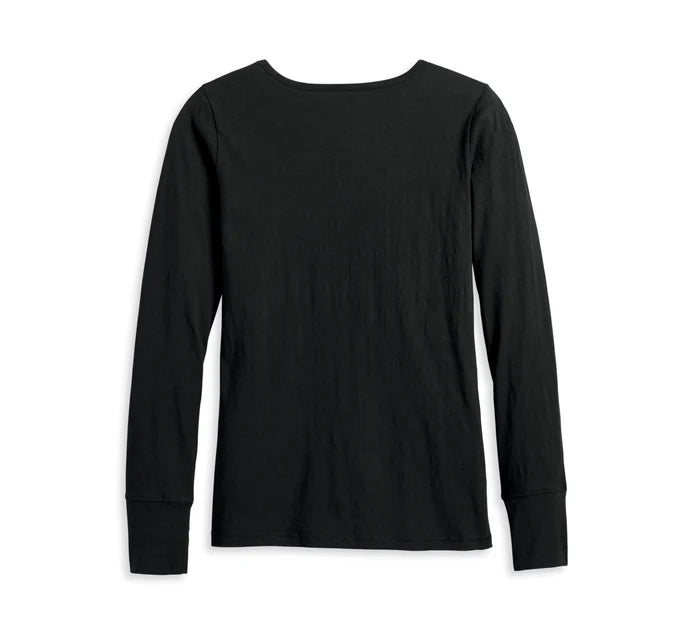 Maglia Henley Suspension con scollo, da donna - Black Beauty