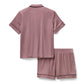 Completo da donna in raso con pantaloncini - Nostalgia Rose