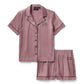 Completo da donna in raso con pantaloncini - Nostalgia Rose