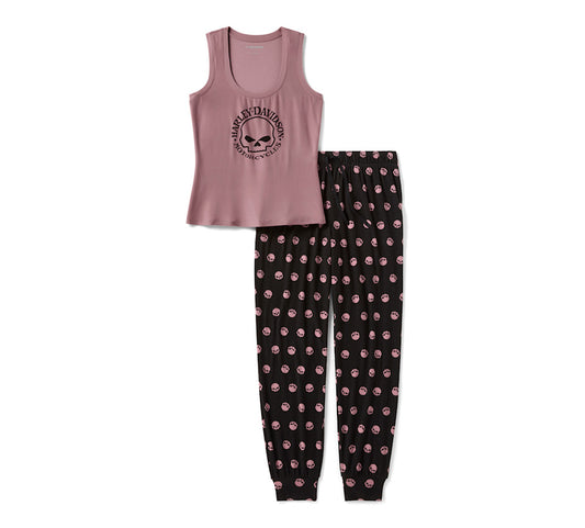 Completo canotta e pantaloncino Willie G Skull AOP da donna
