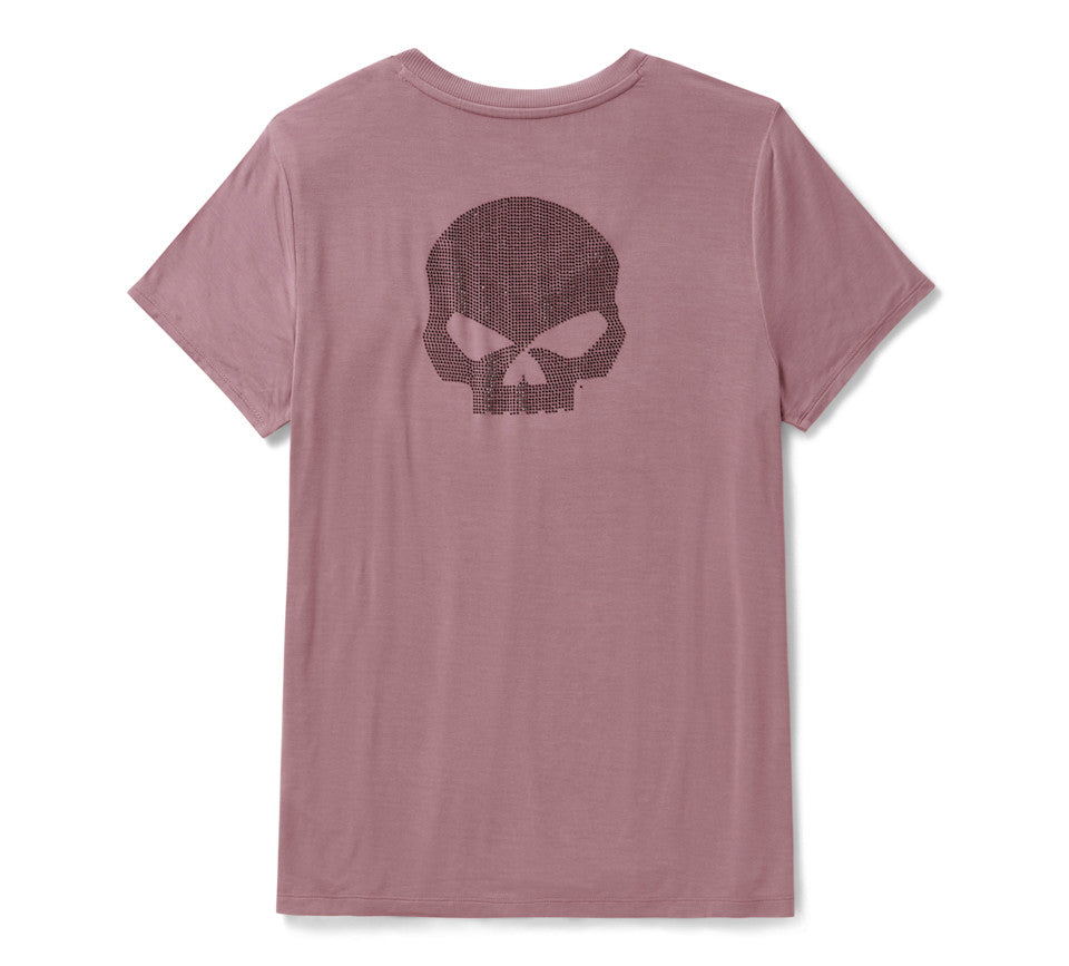 Maglia a V Willie G Skull Bling da donna - Nostalgia Rose