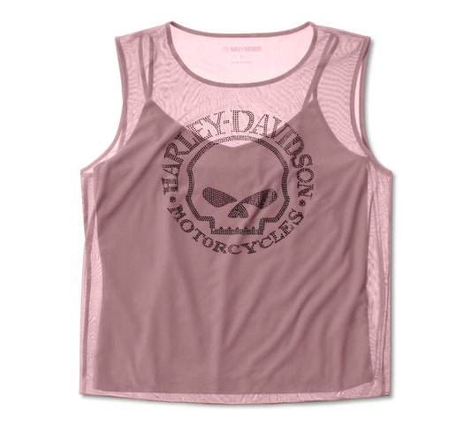 Top in rete Willie G Skull Bling da donna - Nostalgia Rose