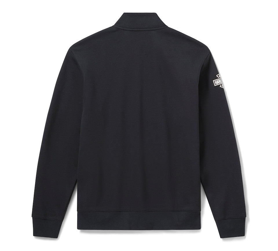 Felpa da uomo H-D Essential con cerniera a 1/4 - Harley Black
