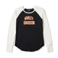 Maglia raglan a maniche lunghe Essential Arched Font - Colorblock - Harley Black & Cloud Dancer