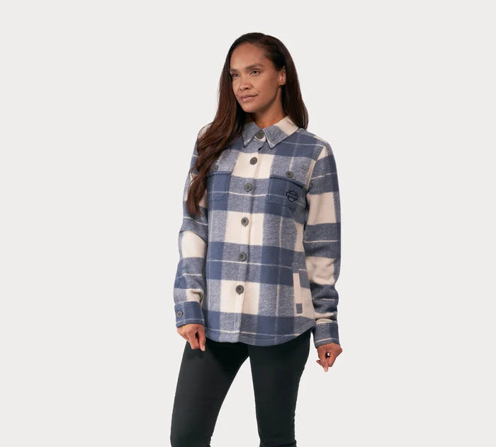 Giacca-camicia Onwards da donna - YD Plaid - Blu polvere