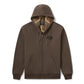 Felpa con cappuccio e zip da uomo H-D American Classic foderata in flanella - Black Olive