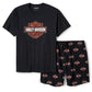 Set di pantaloncini da pigiama Harley-Davidson con stampa Bar & Shield, neri