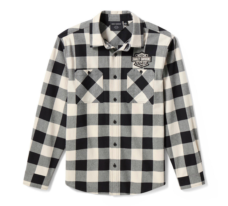 Men's H-D American Classic Buffalo Check Flannel - Birch & Harley Black