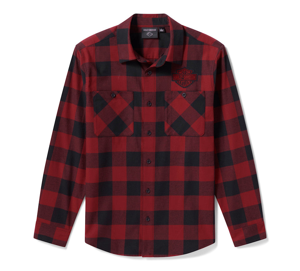 Camicia da uomo H-D Essential Buffalo Check in tessuto