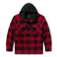 Giacca-camicia con cappuccio da uomo Traveler - Plaid - Deep Red & Harley Black