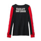 Henley con bottoni automatici Bar & Shield da donna - Colorblock - Harley Black