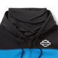 Felpa con cappuccio e zip Harley-Davidson HD Tech Gaiter nera/blu