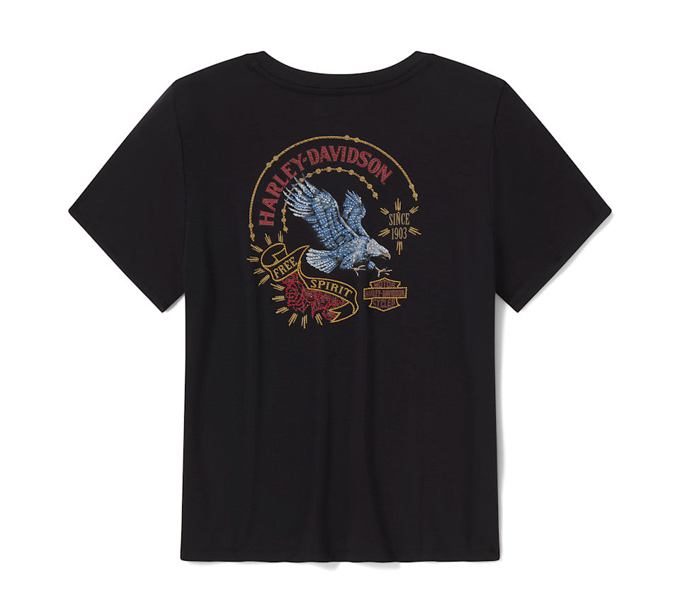 Maglietta da donna con scollo a V Bling Thorns & Talons - Harley Black