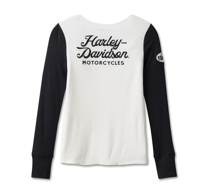 Maglia Henley Timeless Perfect Pick Colorblock da donna - Colorblock - Cloud Dancer