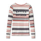 Maglia Henley Forever Fierce Stripe da donna - Striscia tinta in filo - Light Mahogany