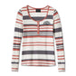 Maglia Henley Forever Fierce Stripe da donna - Striscia tinta in filo - Light Mahogany