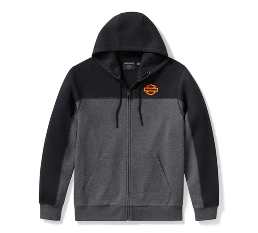 Felpa con cappuccio e zip Harley-Davidson HD Tech Gaiter nera/grigia